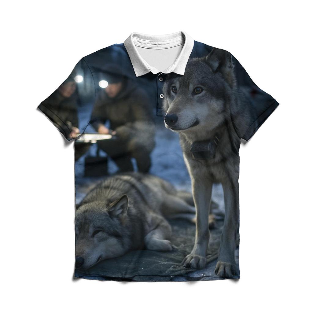 Radio Collar Check In The Boreal Research Clearing branded logo polo shirts