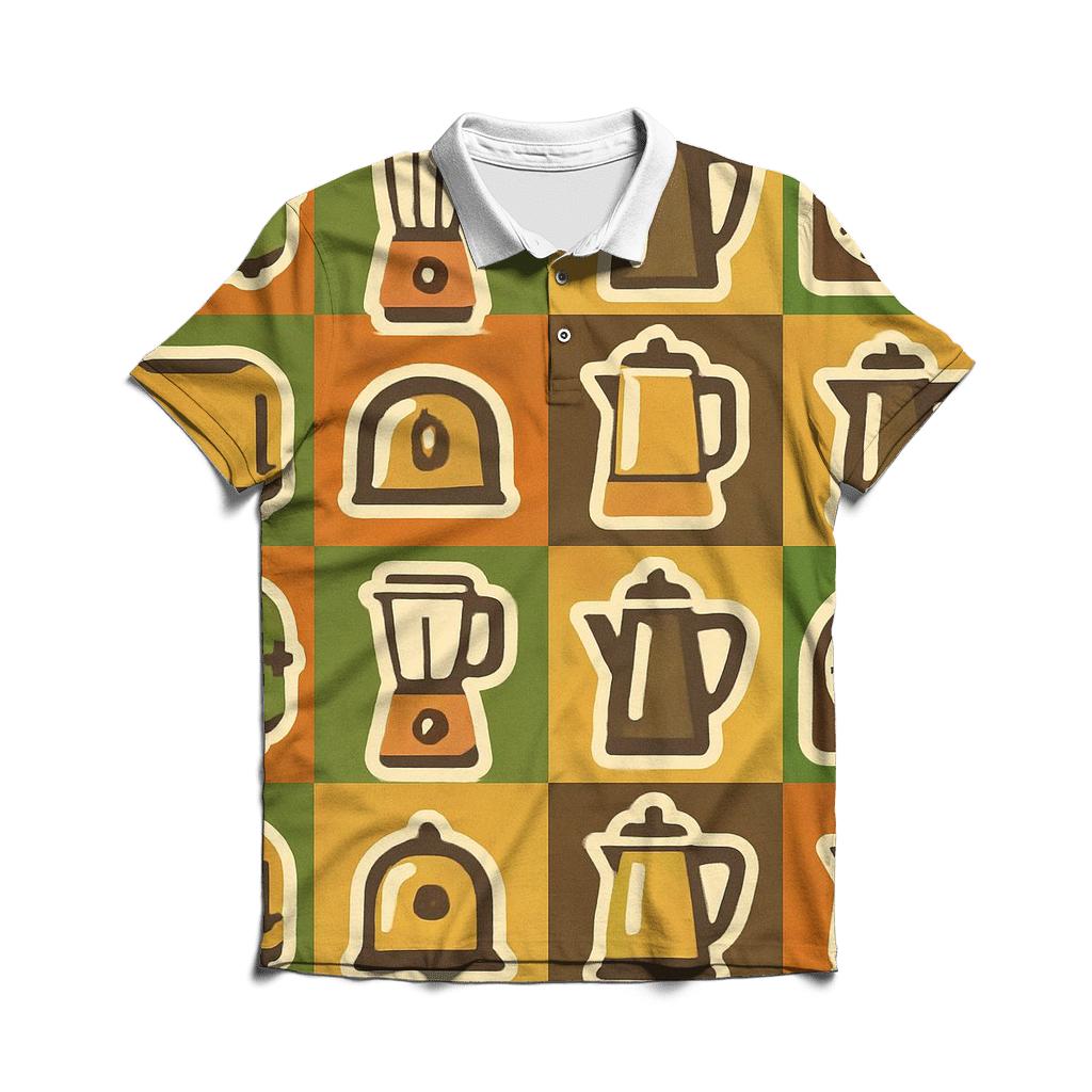 Avocado Appliance Pop Grid branded logo polo shirts