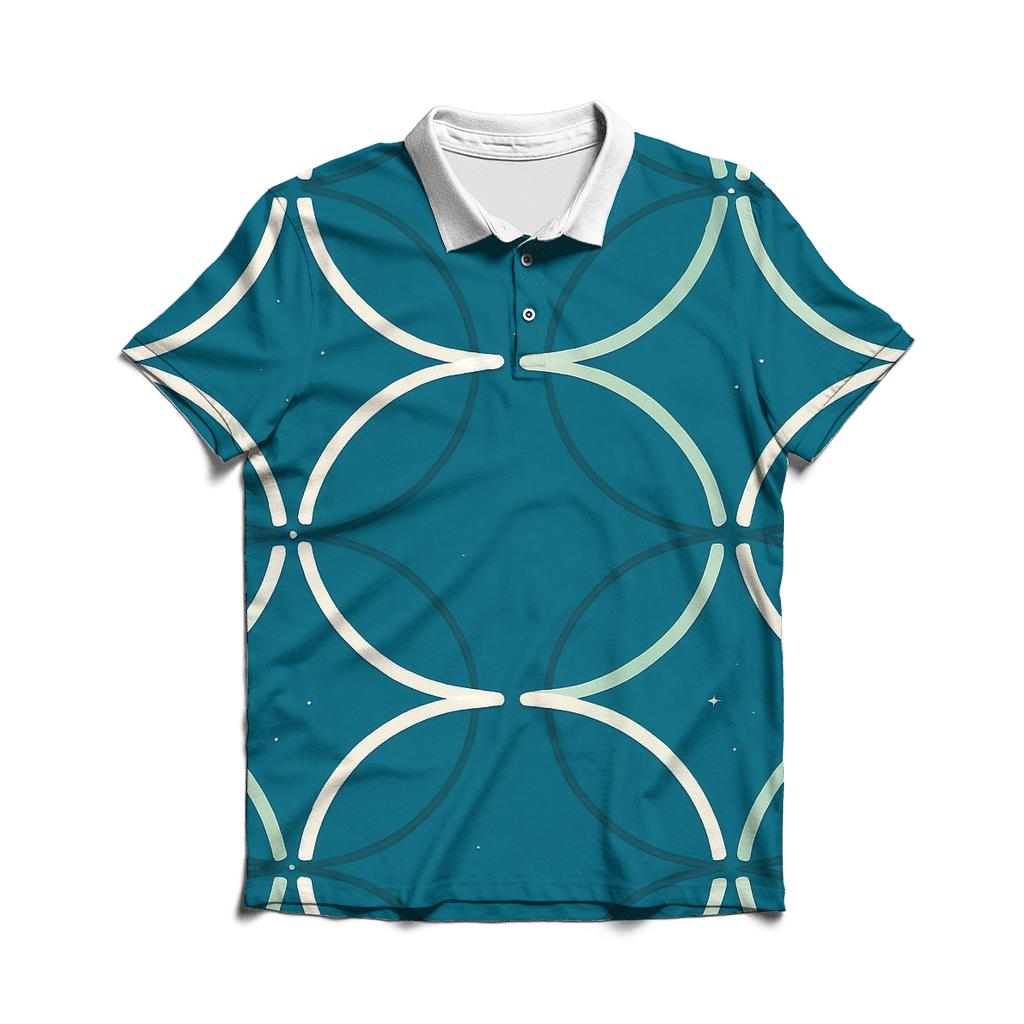 Gravitational Lens Arc Weave embroidered polo tops
