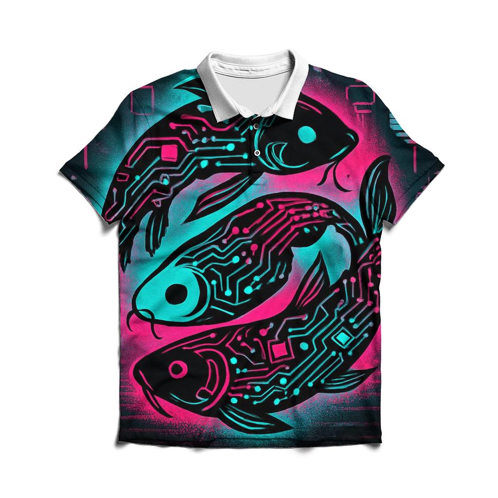 Neon Night Market Koi Circuit classic pique polos