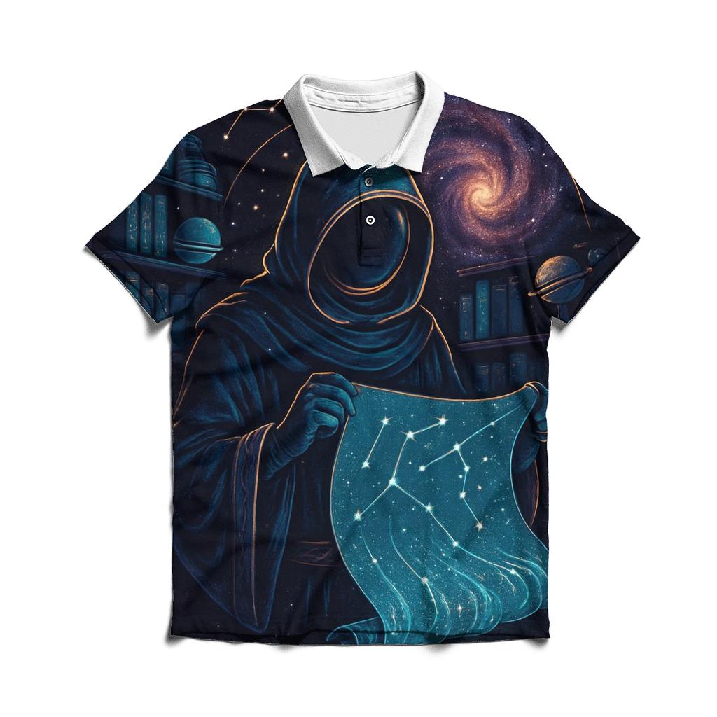 The Library Of Comet Maps casual sports polo shirts