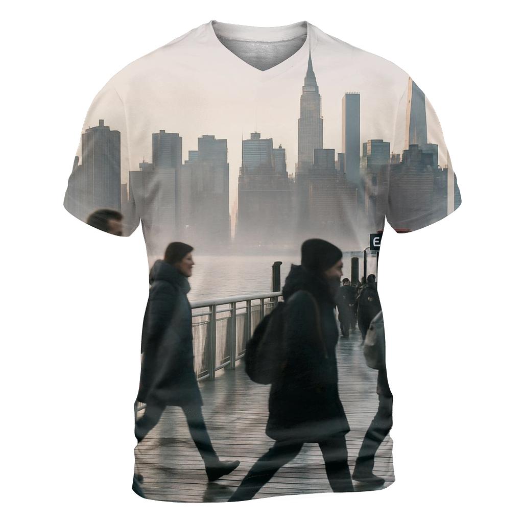 Gantry Plaza Dawn Commute Across The East River custom all-over print shirts