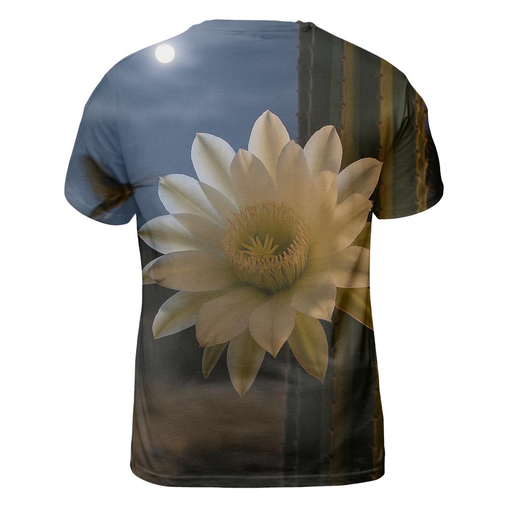 Moonlit Queen Of The Night Cactus Bloom designer pattern shirts