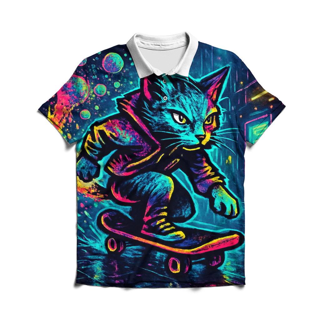 Neon Bubblewave Alley Cat designer slim fit polos