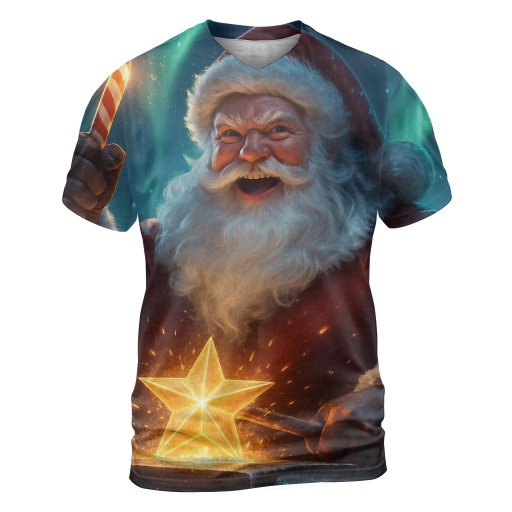 Frostfire Santa In The Aurora Forge personalized full print shirts