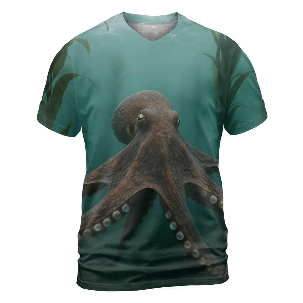 Kelp Forest Glide Giant Pacific Octopus custom all-over print shirts