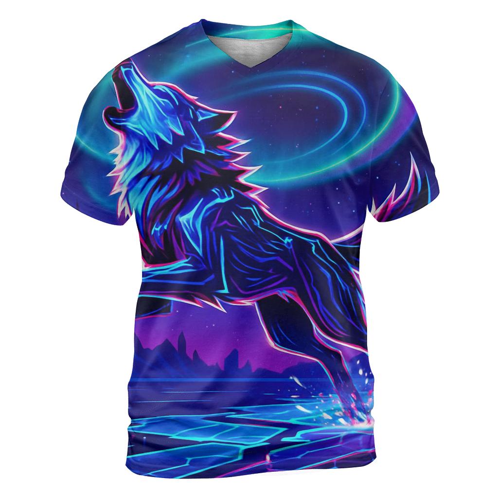 Neon Tundra Circuit Howl creative print fashion shirts
