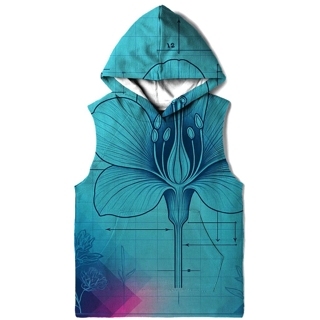 Prismatic Blueprint Botanical graphic hoodies