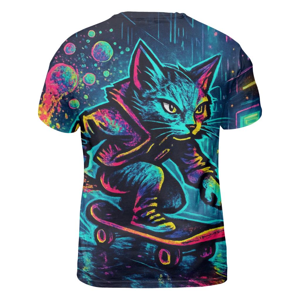 Neon Bubblewave Alley Cat statement graphic shirts