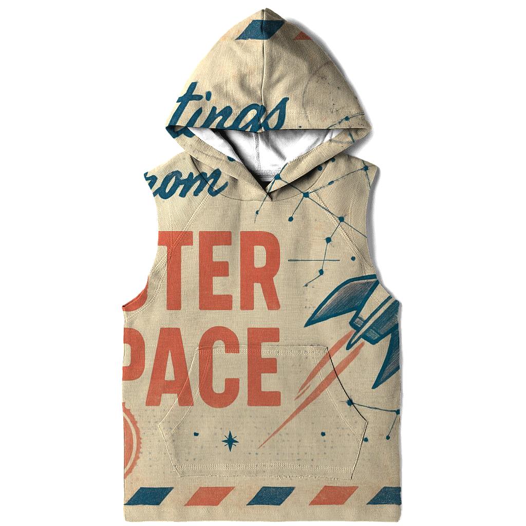Aged Cosmic Postcard Air Mail Collage designer hoodies