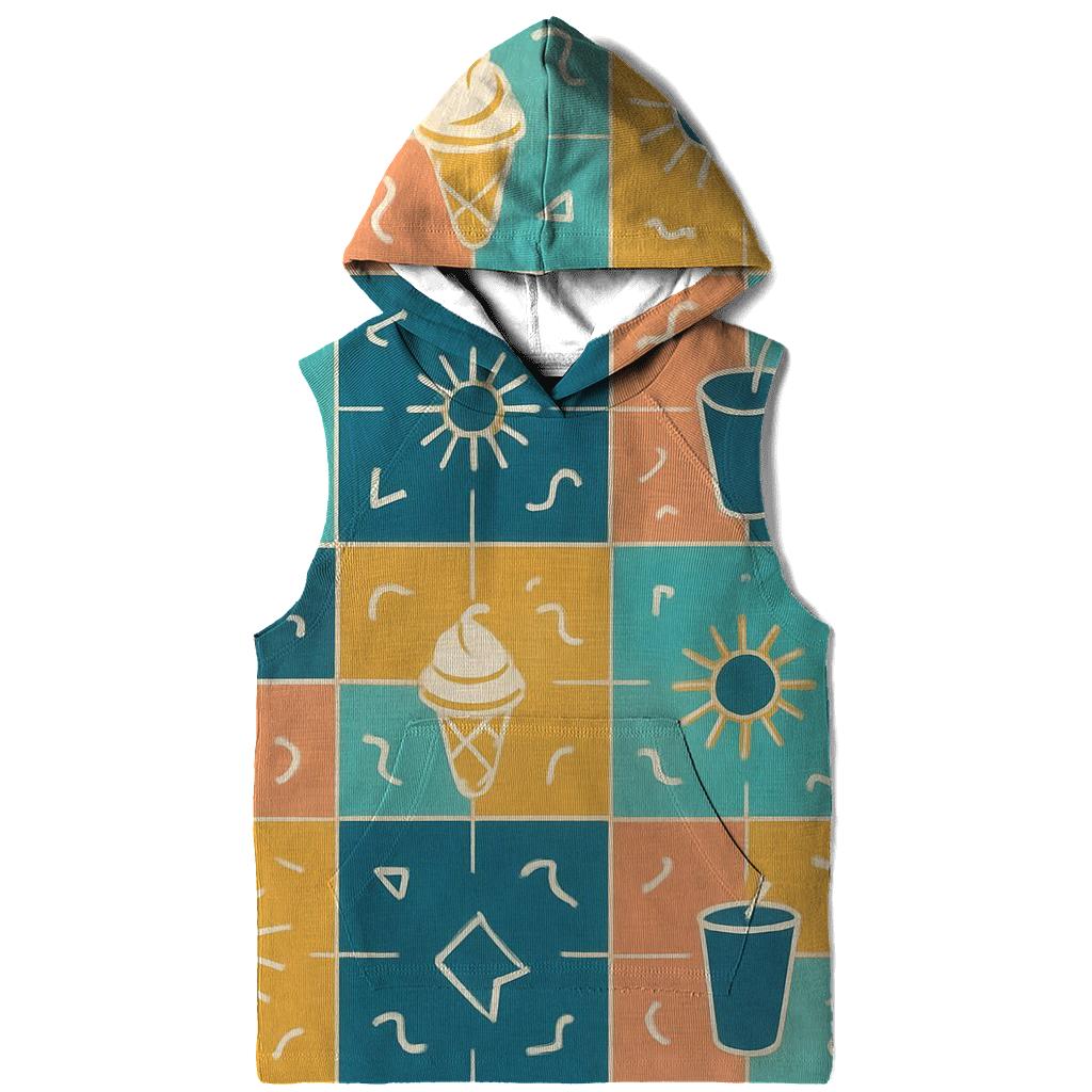 Mall Food Court Neon Tiles lightweight hoodies