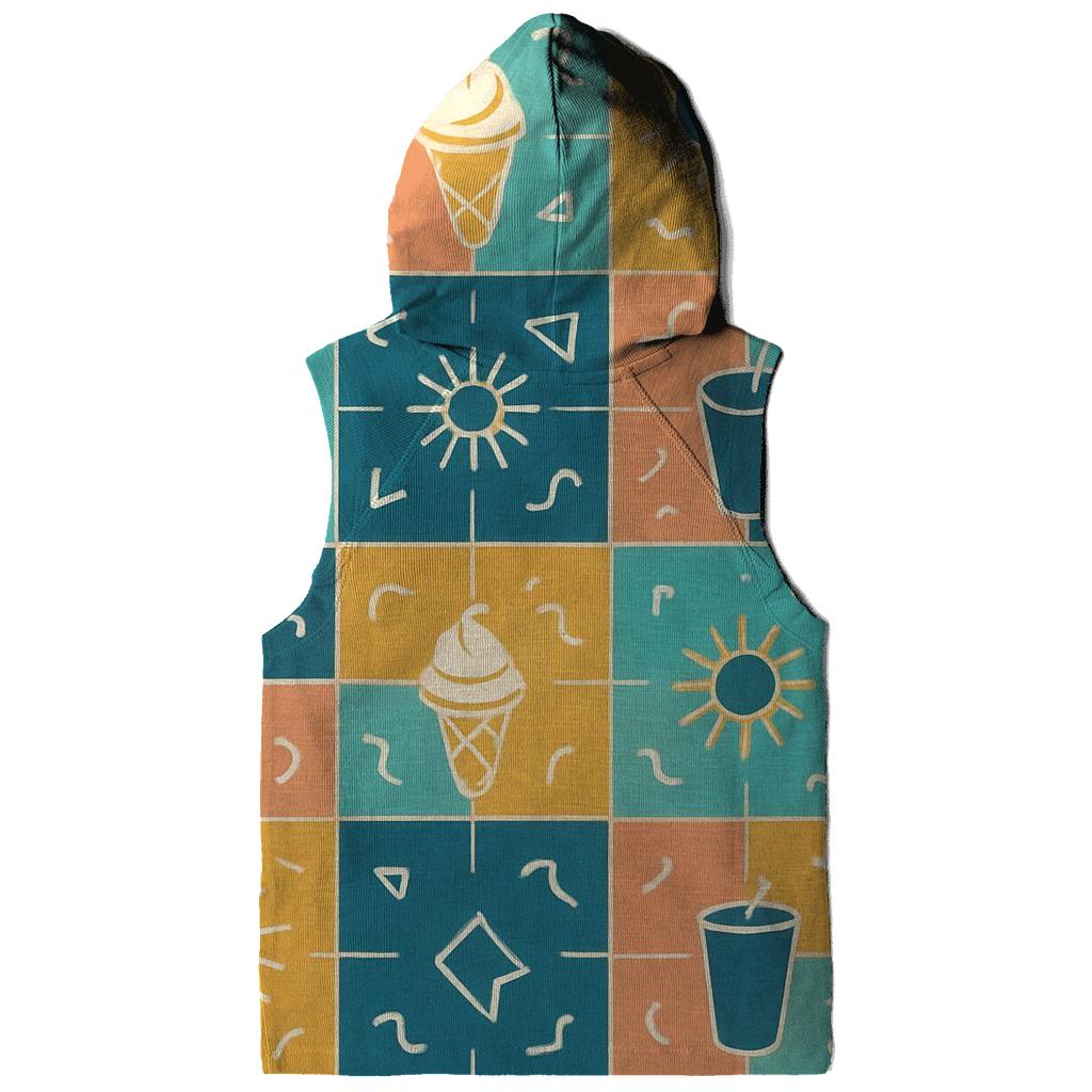 Mall Food Court Neon Tiles lightweight hoodies