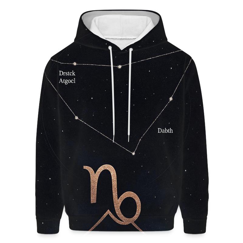 Capricorn Mountain Goat Star Chart Emblem heavyweight hoodies