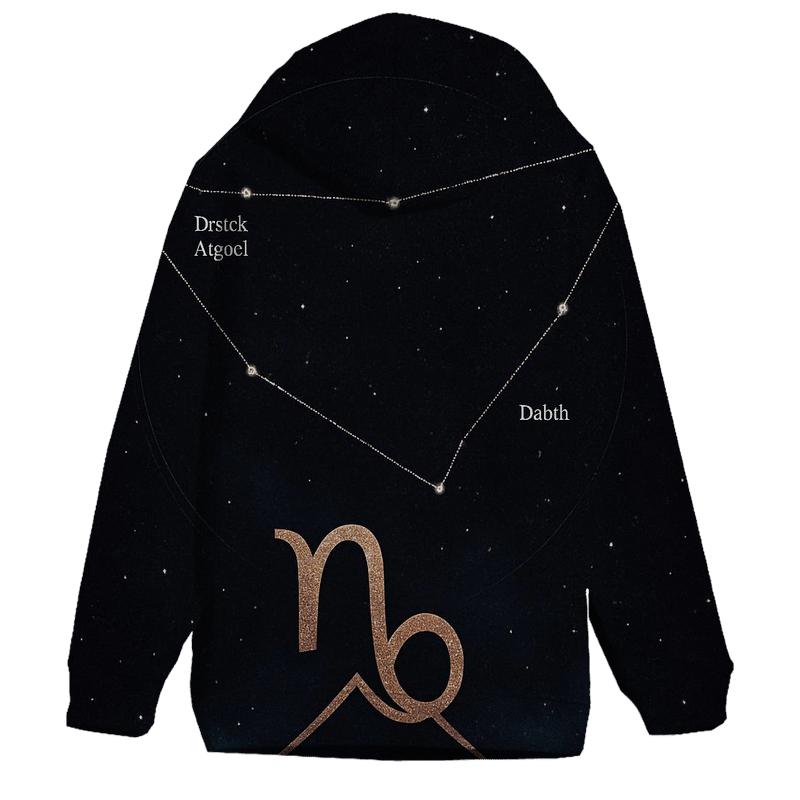 Capricorn Mountain Goat Star Chart Emblem heavyweight hoodies