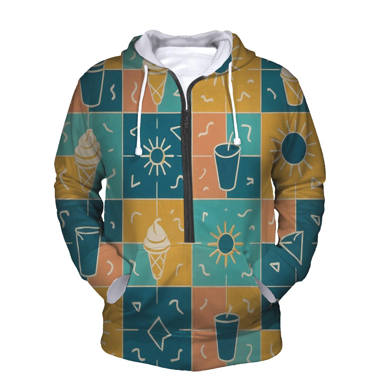 Mall Food Court Neon Tiles pullover hoodies
