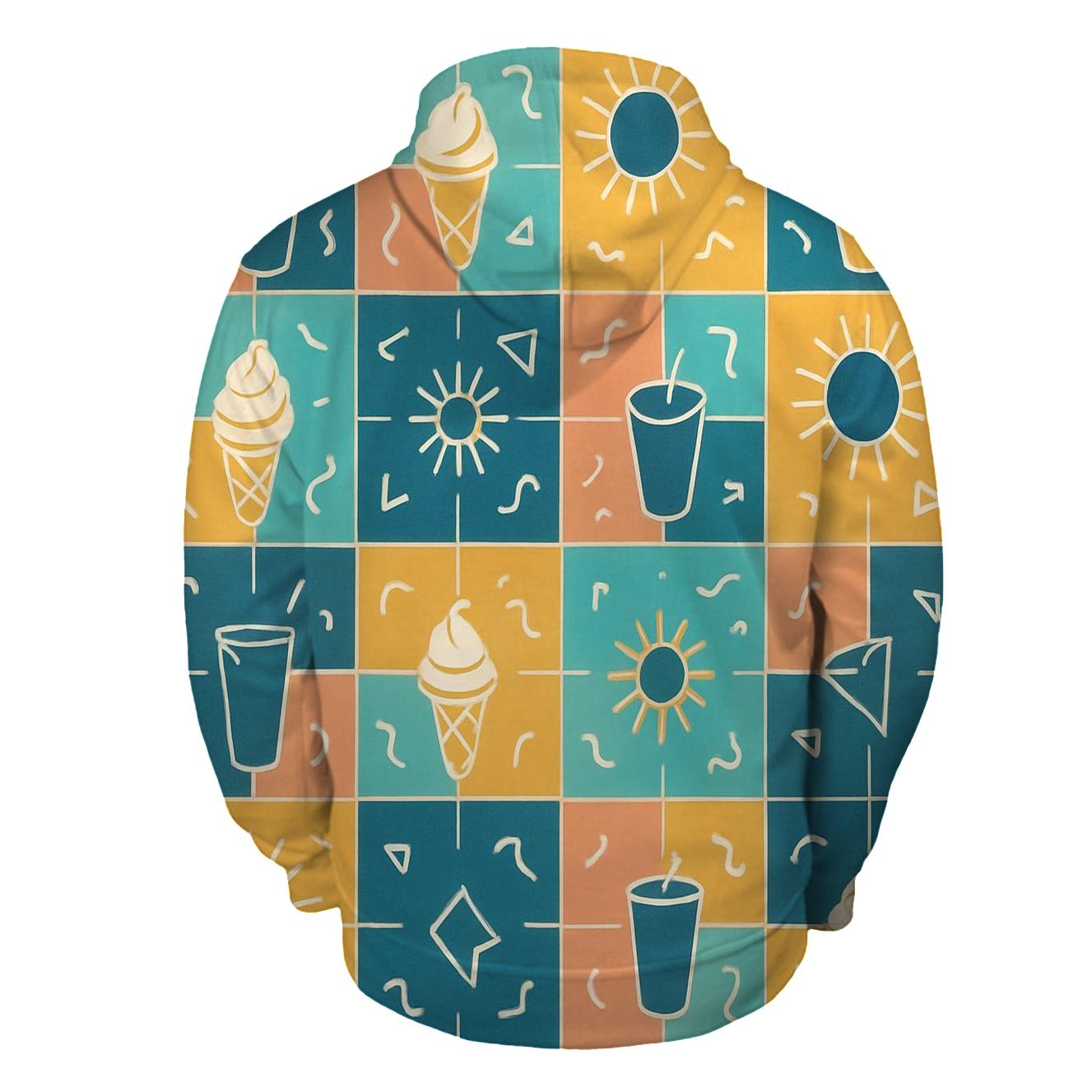 Mall Food Court Neon Tiles pullover hoodies