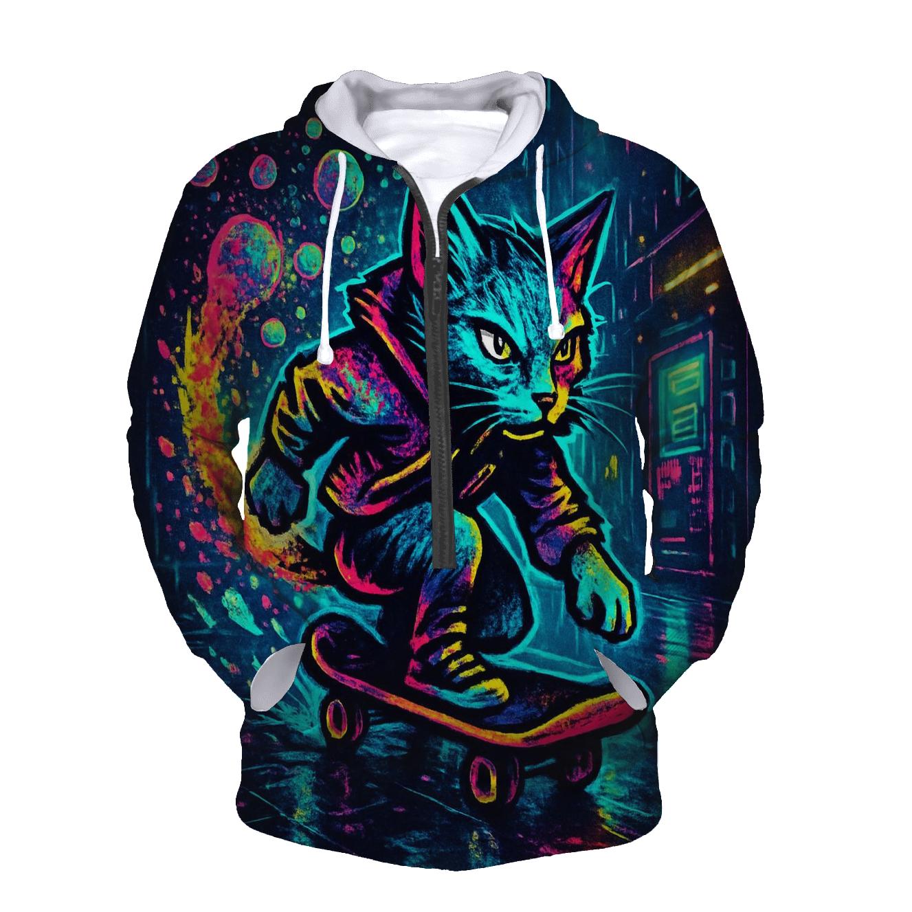 Neon Bubblewave Alley Cat pullover hoodies