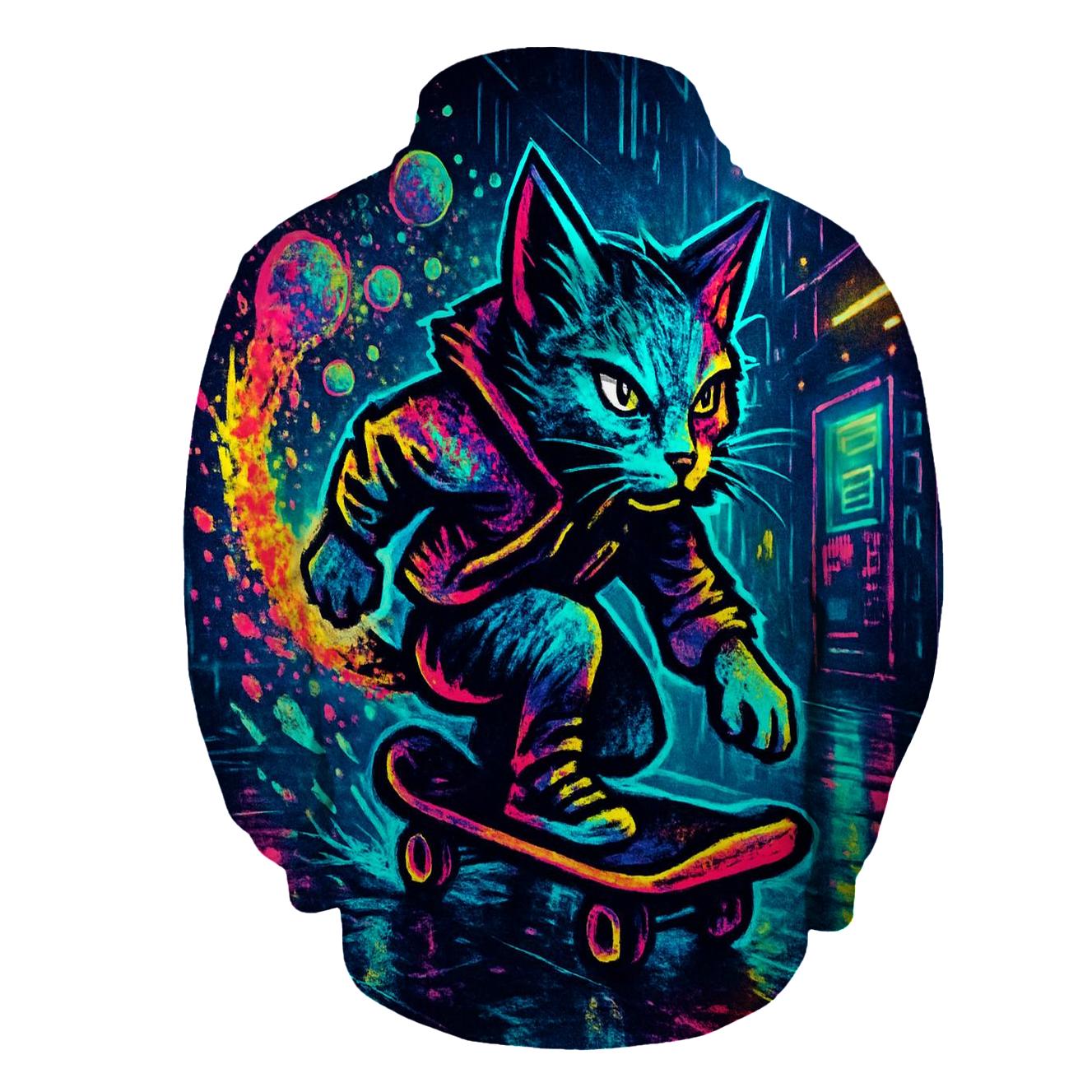 Neon Bubblewave Alley Cat pullover hoodies