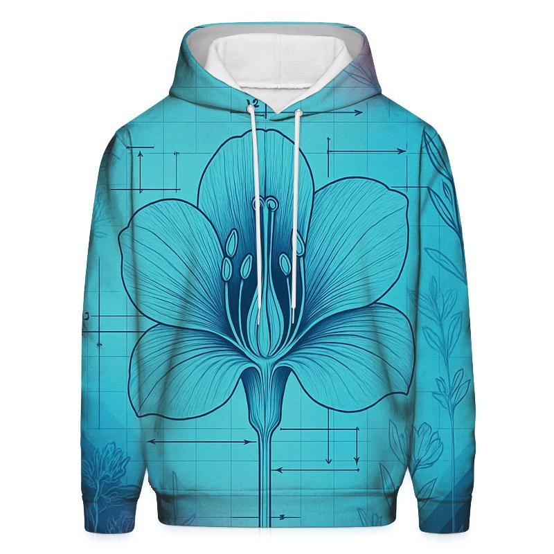 Prismatic Blueprint Botanical hoodies fashion