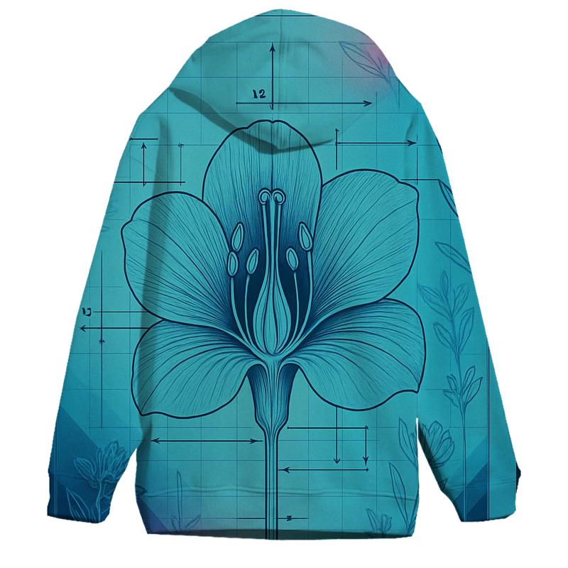 Prismatic Blueprint Botanical hoodies fashion