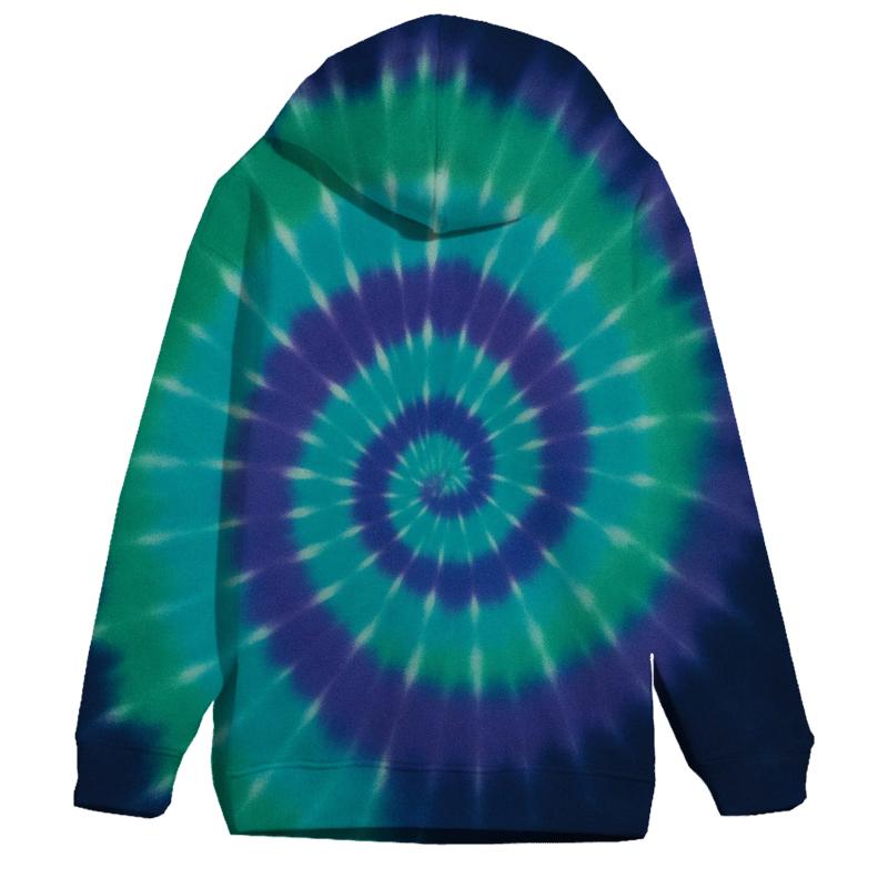 Aurora Spiral Overdye Vortex custom hoodies