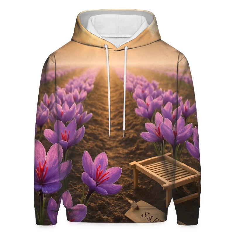 Saffron Crocus Rows After Dawn Mist hoodie trends
