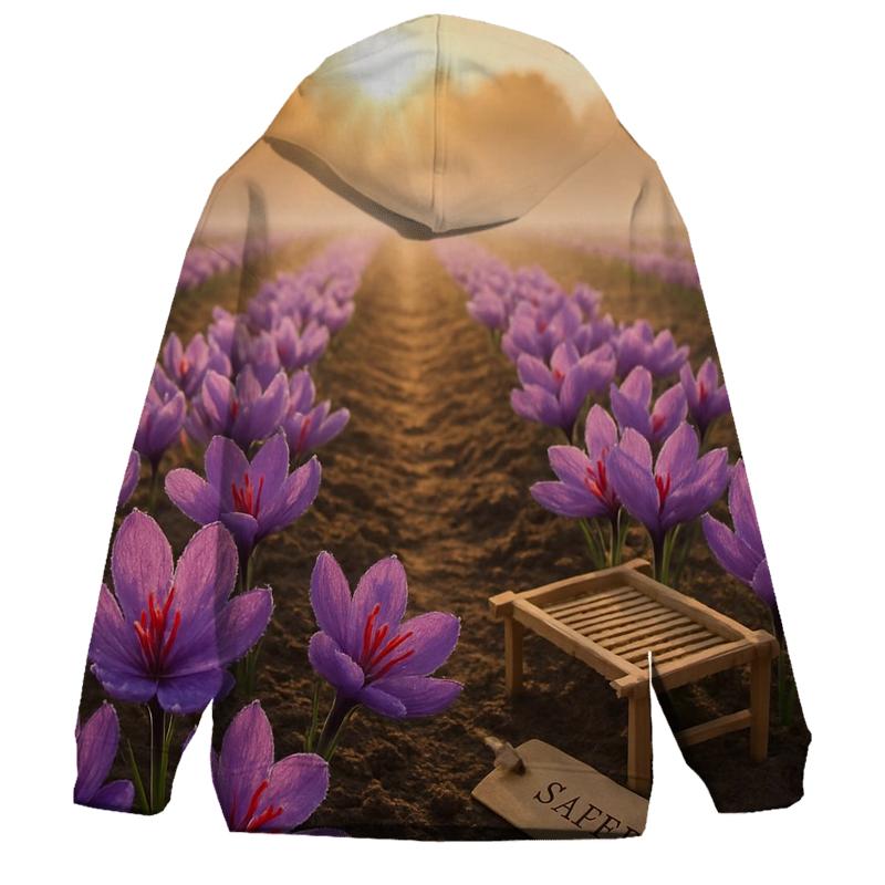 Saffron Crocus Rows After Dawn Mist hoodie trends