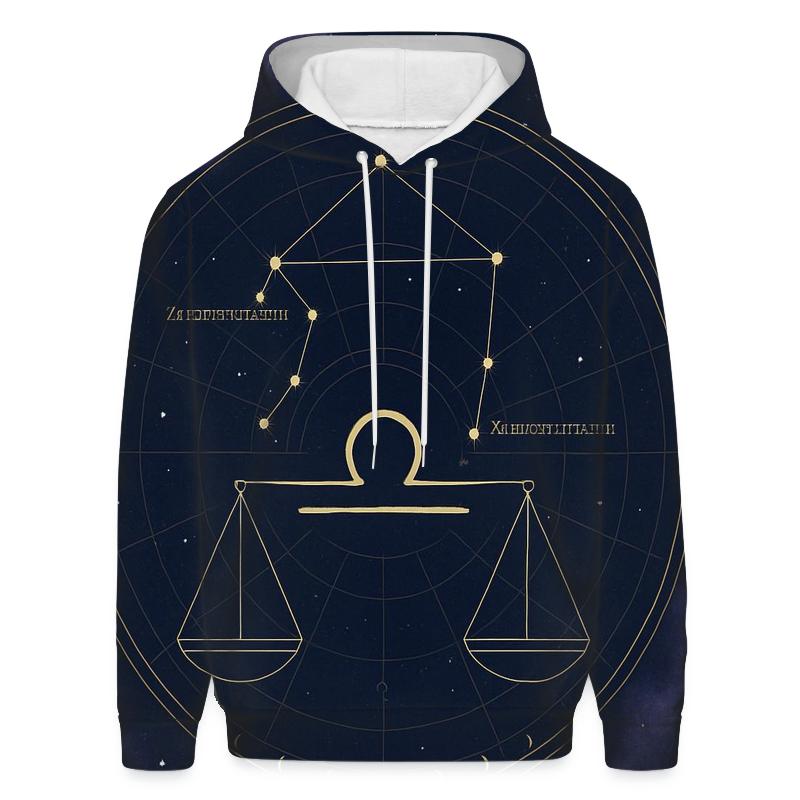 Libra Equinox Scales Celestial Diagram graphic hoodies
