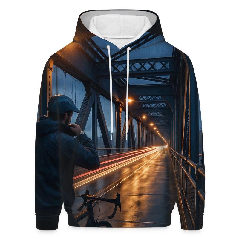 Rainy Blue Hour From The Manhattan Bridge Pedestrian Path zip-up hoodies