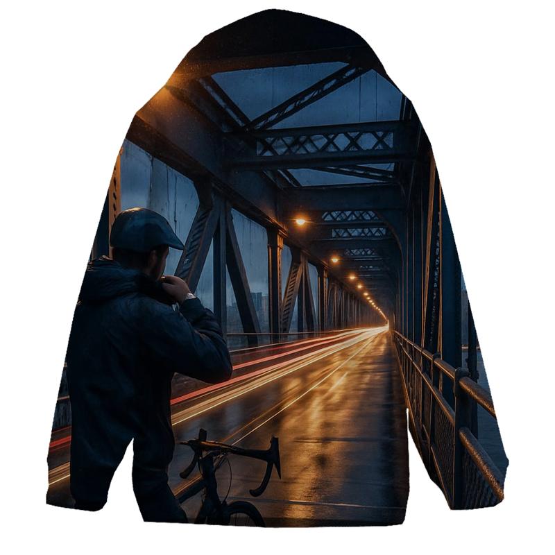 Rainy Blue Hour From The Manhattan Bridge Pedestrian Path zip-up hoodies