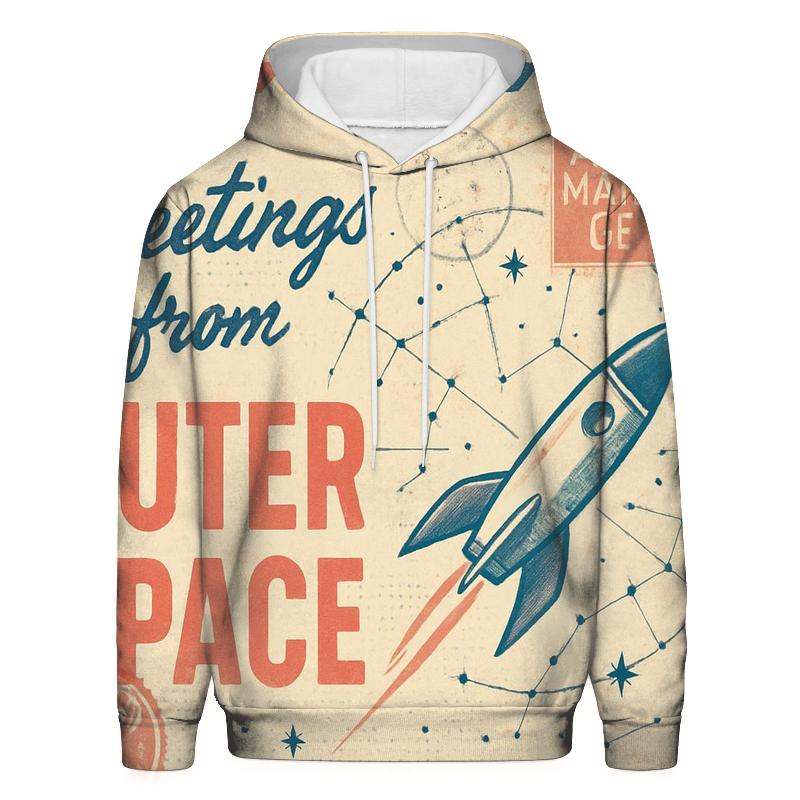 Aged Cosmic Postcard Air Mail Collage hoodie designs