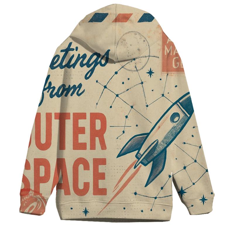 Aged Cosmic Postcard Air Mail Collage hoodie designs