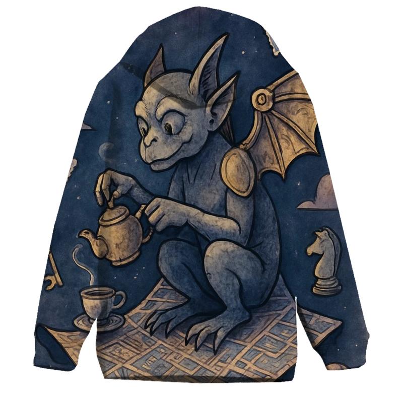 Clockwork Gargoyle Picnic On A Floating Map designer hoodies