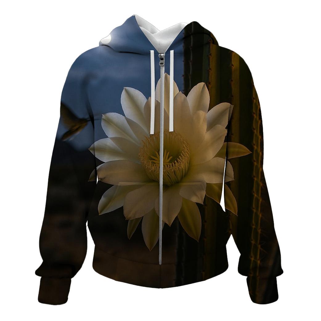 Moonlit Queen Of The Night Cactus Bloom graphic hoodies