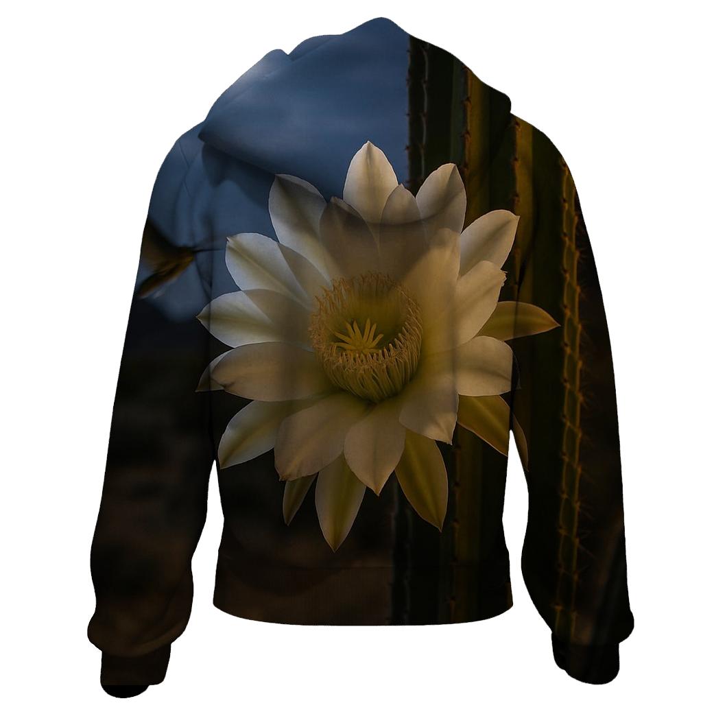 Moonlit Queen Of The Night Cactus Bloom graphic hoodies