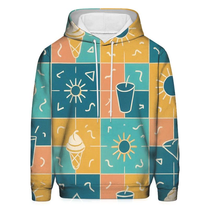 Mall Food Court Neon Tiles graphic hoodies