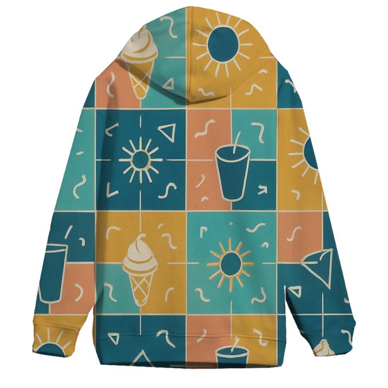 Mall Food Court Neon Tiles graphic hoodies