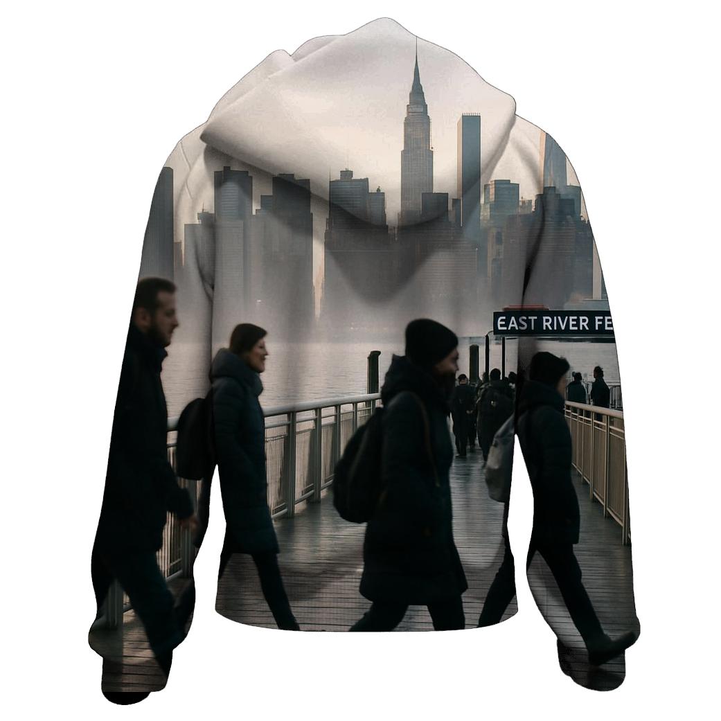 Gantry Plaza Dawn Commute Across The East River designer hoodies