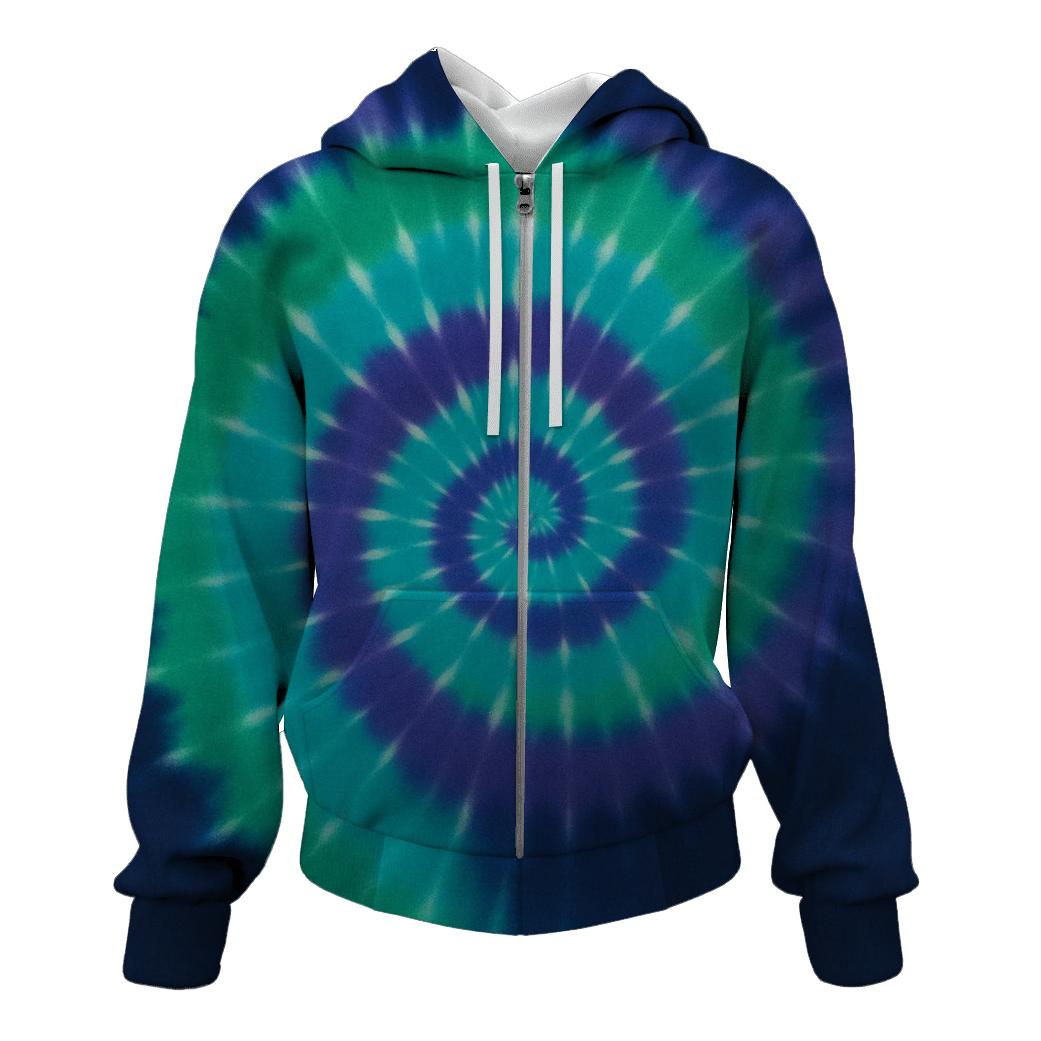 Aurora Spiral Overdye Vortex hoodies fashion