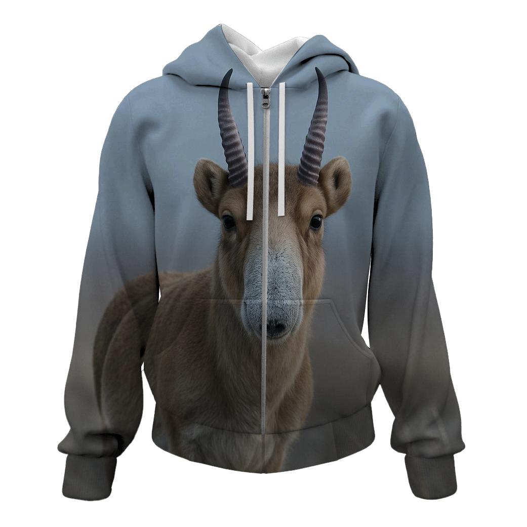Frost Steppe Sentinel Saiga Antelope hoodie trends