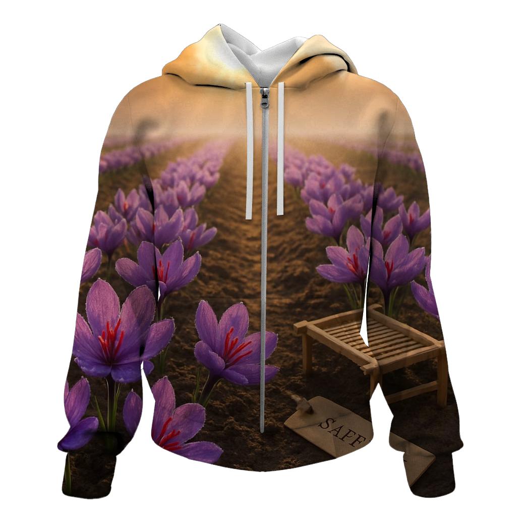 Saffron Crocus Rows After Dawn Mist hoodie styles
