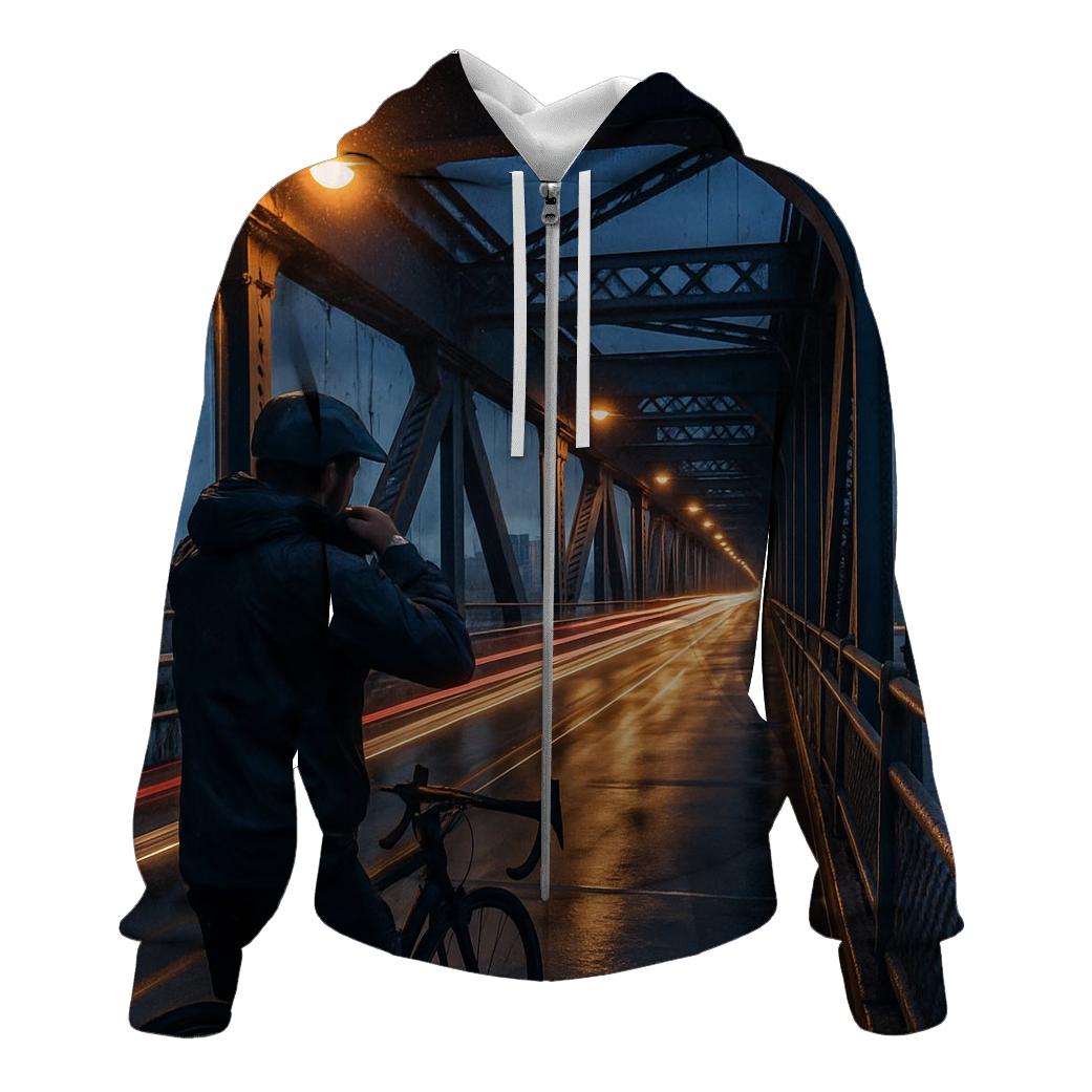 Rainy Blue Hour From The Manhattan Bridge Pedestrian Path hoodie styles