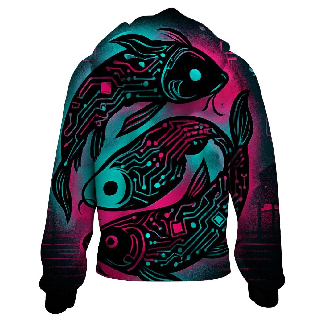 Neon Night Market Koi Circuit hoodie styles