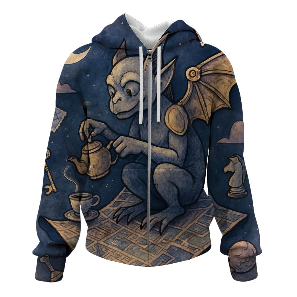 Clockwork Gargoyle Picnic On A Floating Map hoodie styles