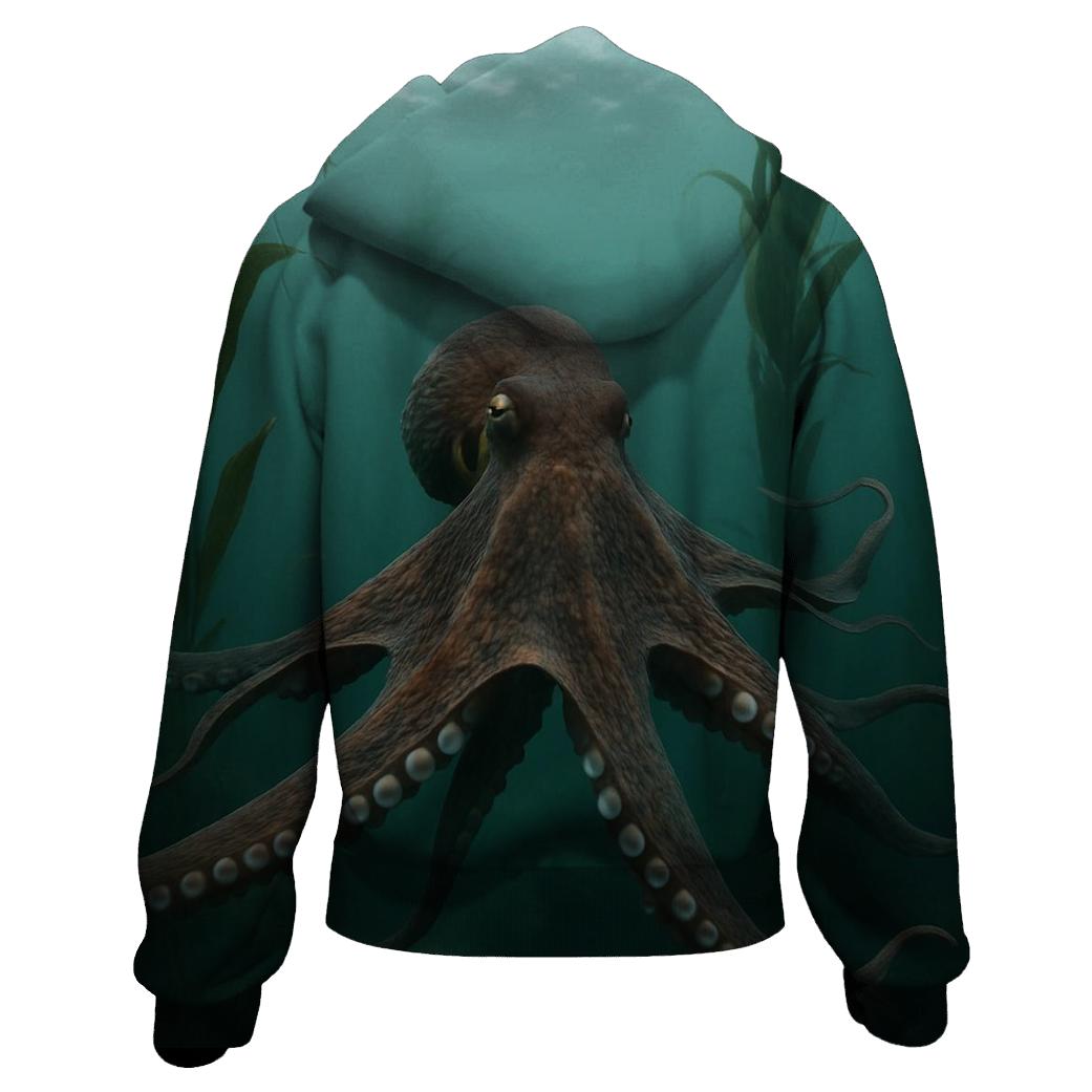 Kelp Forest Glide Giant Pacific Octopus heavyweight hoodies