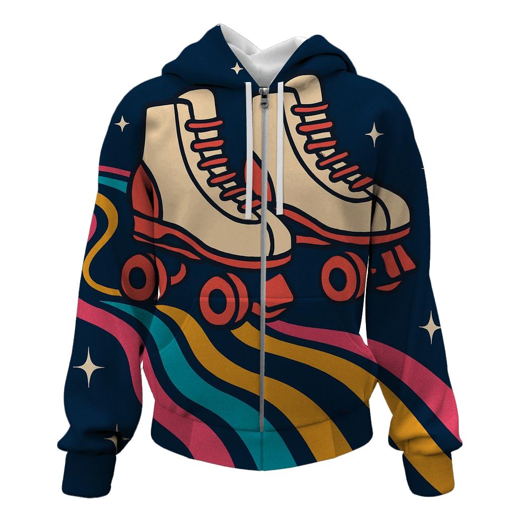 Roller Rink Neon Waves lightweight hoodies