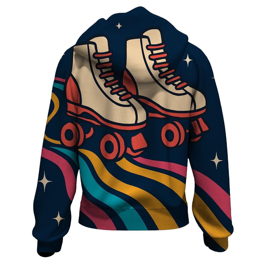 Roller Rink Neon Waves lightweight hoodies