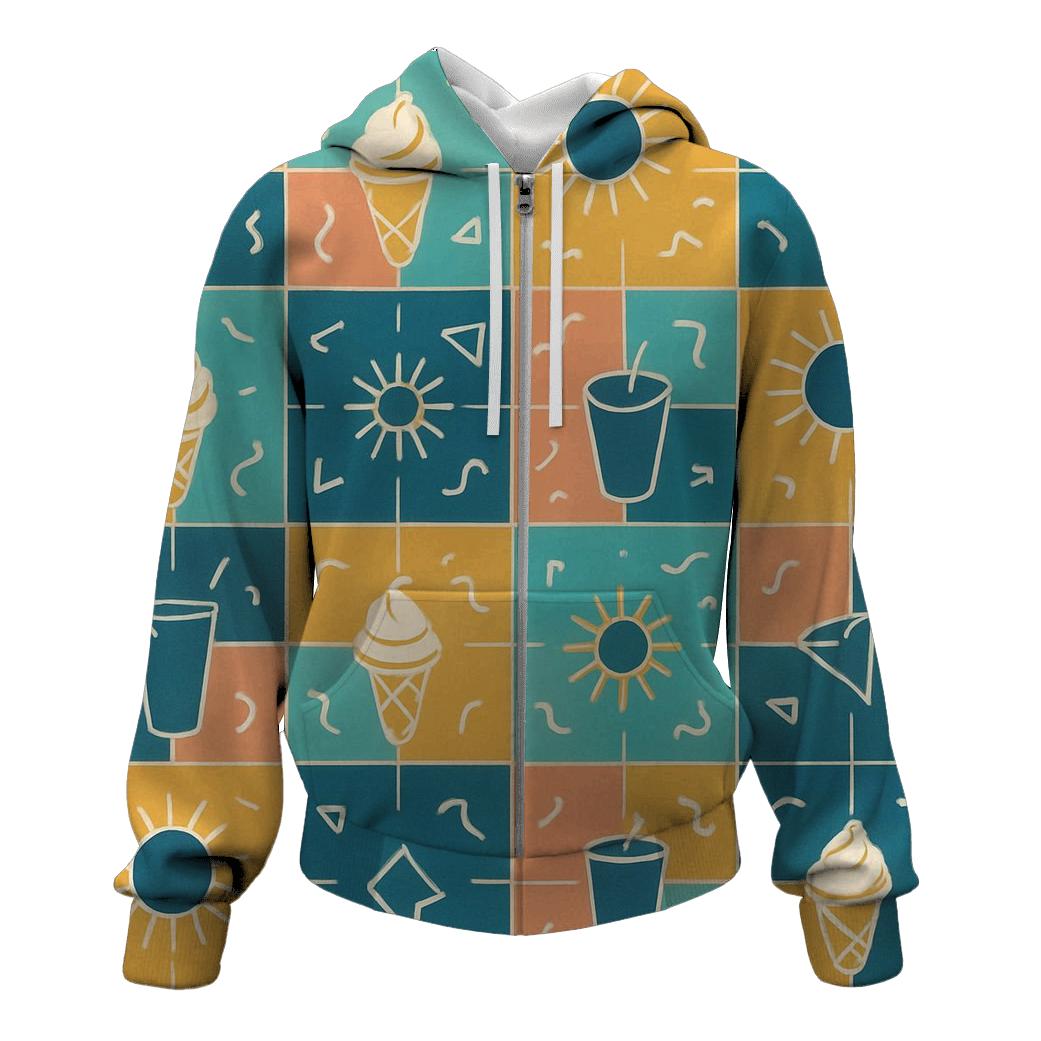 Mall Food Court Neon Tiles heavyweight hoodies