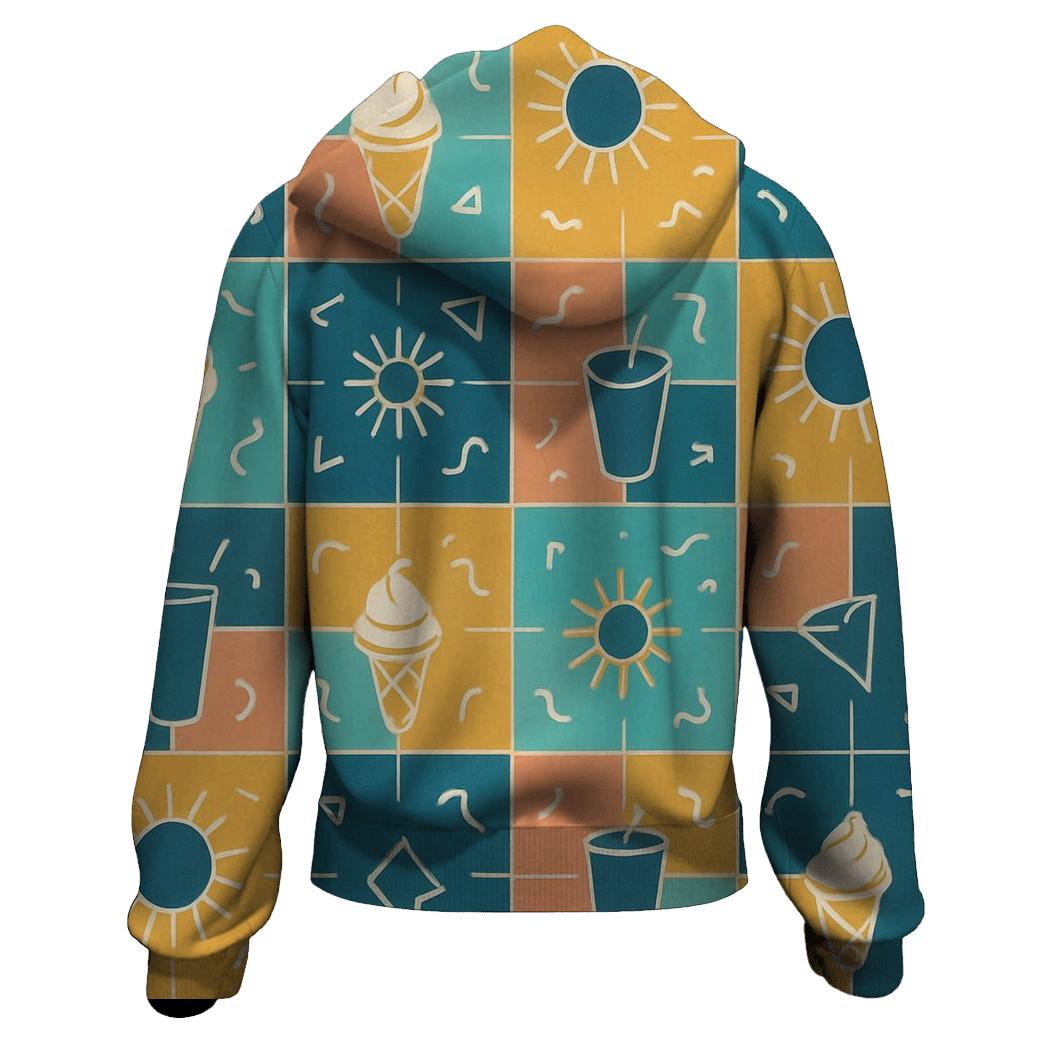 Mall Food Court Neon Tiles heavyweight hoodies