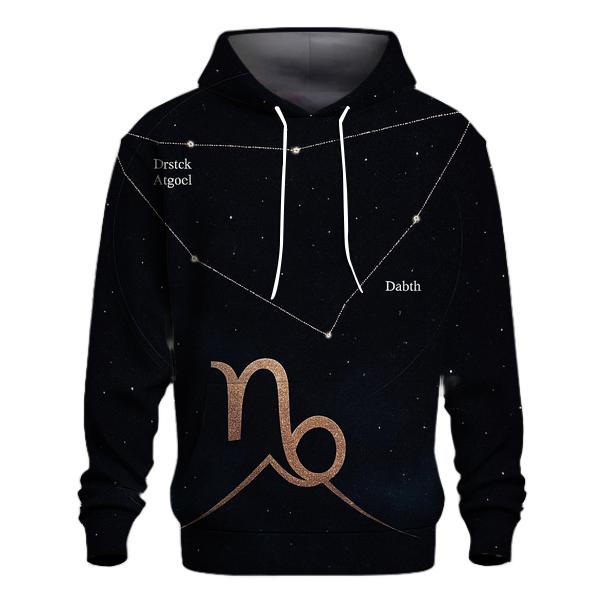 Capricorn Mountain Goat Star Chart Emblem zip-up hoodies